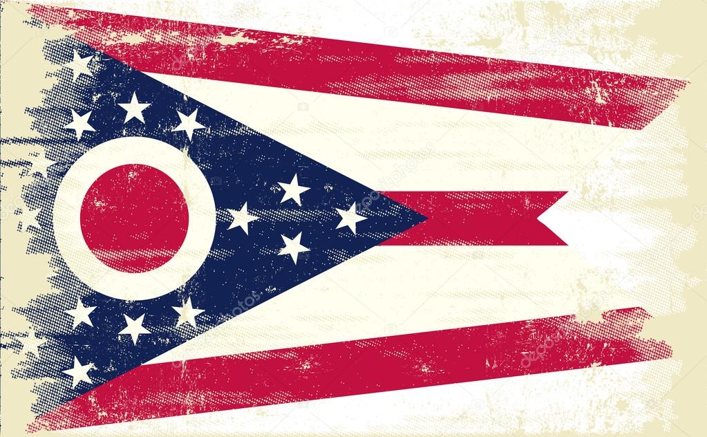 Ohio grunge Flag.