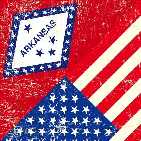USA und Arkansas Grunge Flagge. — Stockvektor