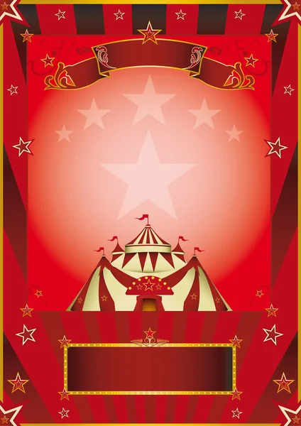 Cartel vintage circo rojo — Vector de stock