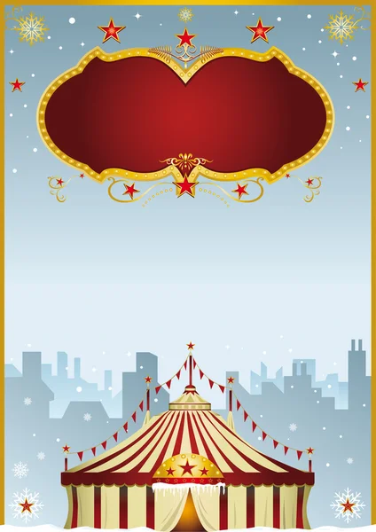 Christmas Circus in the city. — Stock Vector