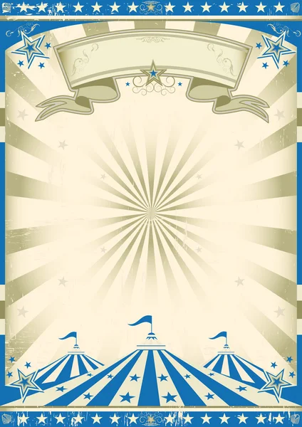 Circus blauwe vintage — Stockvector