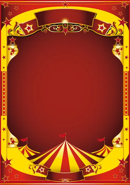 Yellow circus with big top. — Stock Vector