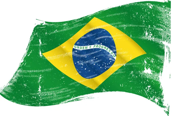 Grunge bandiera brasiliana — Vettoriale Stock