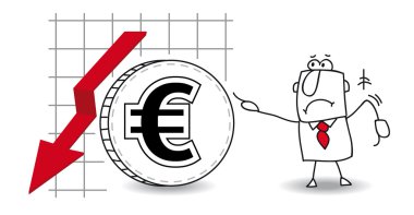 Euro aşağı büyüyor