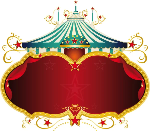 Magic blue baroque circus frame — Stock Vector