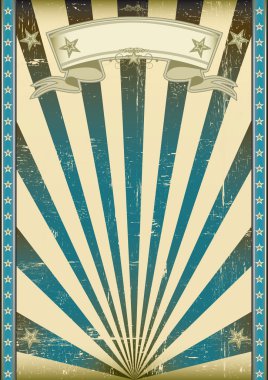 dokulu mavi retro poster