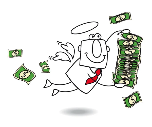 Business Angel apporte de l'argent — Image vectorielle