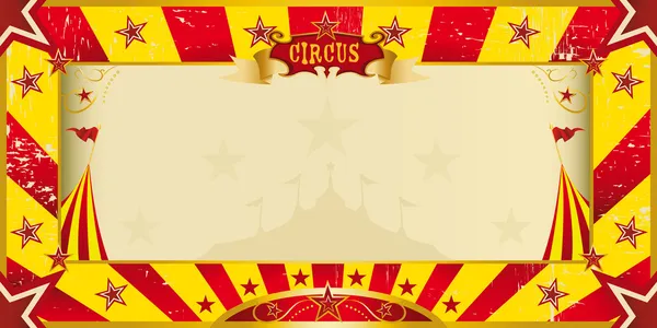 Yellow and red grunge circus invitation — Stock Vector