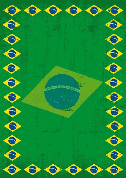 Brasileiro sujo cartaz quadro — Vetor de Stock