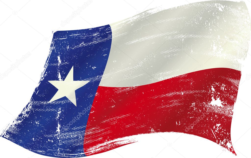 Flag of Texas in the wind with a texture