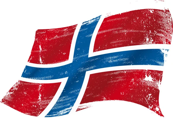 Bandeira grunge norueguesa —  Vetores de Stock