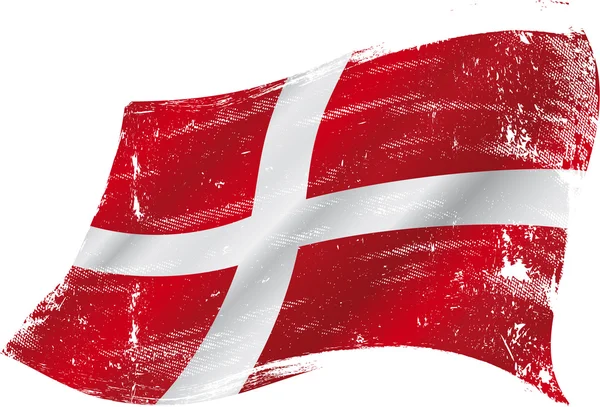 Danish grunge flag — Stock Vector