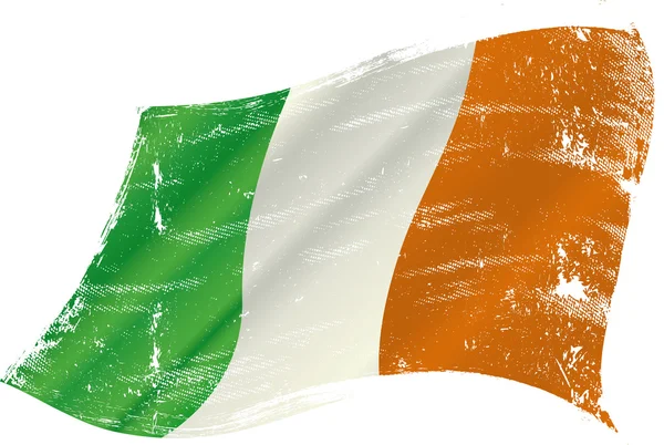 Bandiera grunge irlandese — Vettoriale Stock