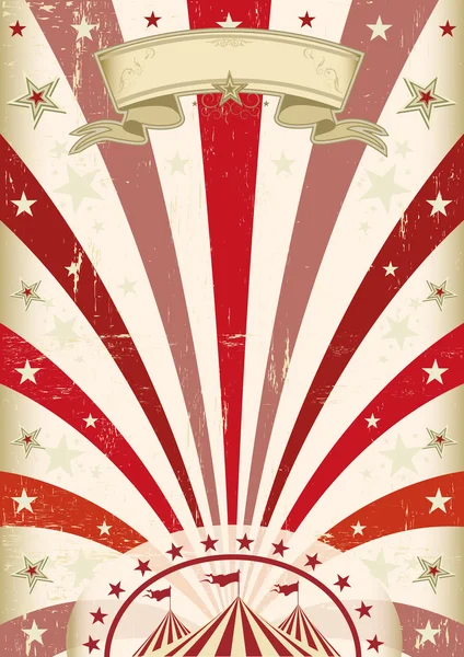 Винтажный красный цирковой плакат — стоковый вектор