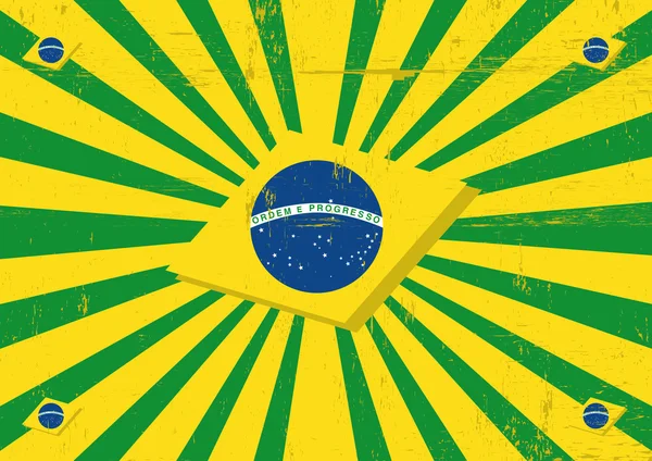 Brasil raios de sol fundo horizontal — Vetor de Stock