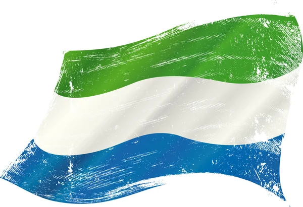 Waving Sierra Leone grunge flag — Stock Vector
