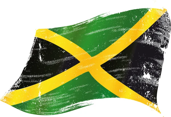 Ondeando bandera grunge jamaicana — Archivo Imágenes Vectoriales