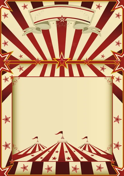 Affiche cirque rouge et crème — Image vectorielle