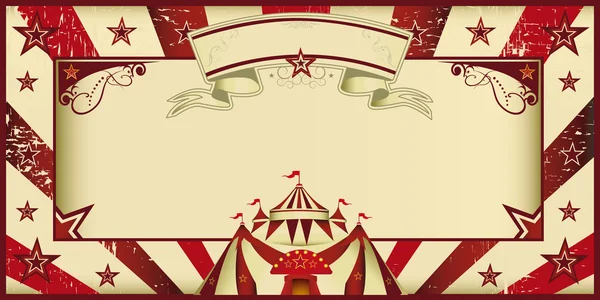 Red vintage circus invitation — Stock Vector