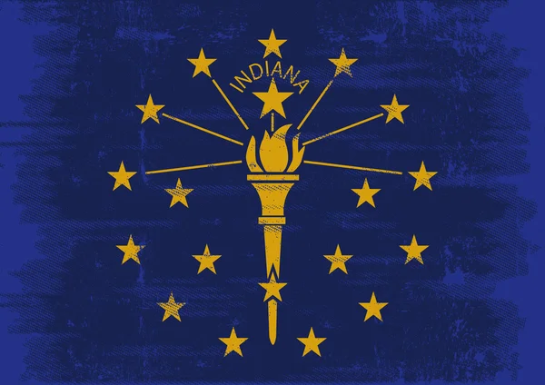 Indianan подряпано прапор — стоковий вектор