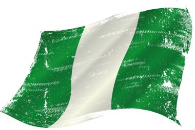 Nijeryalı grunge bayrak sallayarak