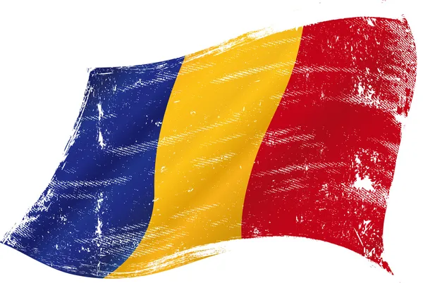Acenando bandeira grunge Chadian —  Vetores de Stock