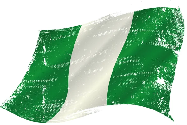 Размахивая нигерийским гранж-флагом — стоковый вектор