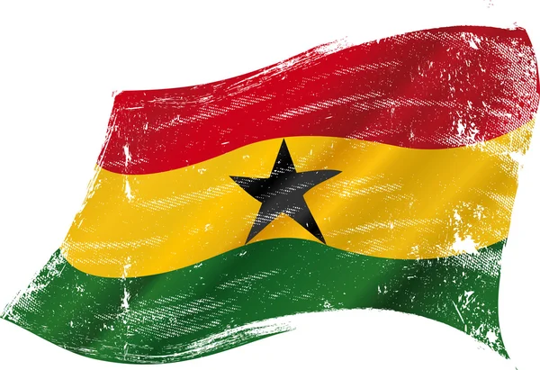 Macha flagą ghański grunge — Wektor stockowy