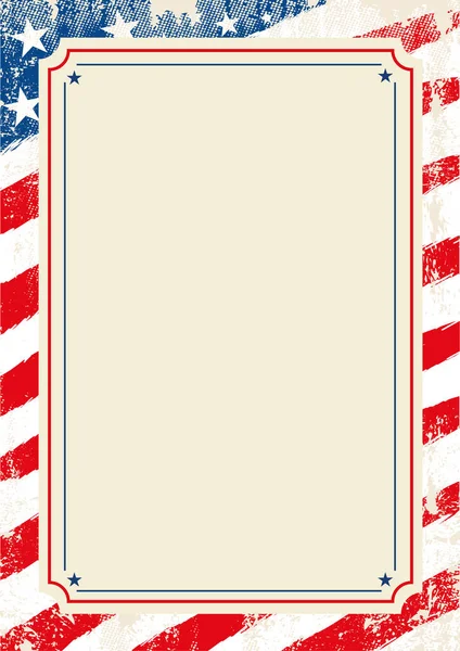 一张老式的美国海报 上面有一个空的框架 用来传达你的信息 — 图库矢量图片