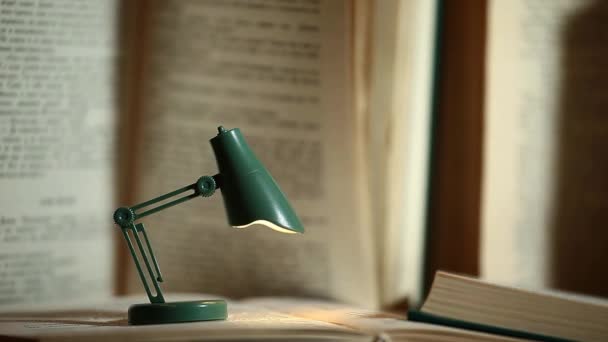 Beeldmateriaal Van Boek Miniatuur Lamp — Stockvideo