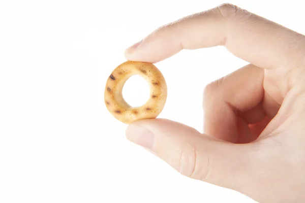 Εικόνα Των Cookies Χέρι Λευκό Φόντο — Φωτογραφία Αρχείου