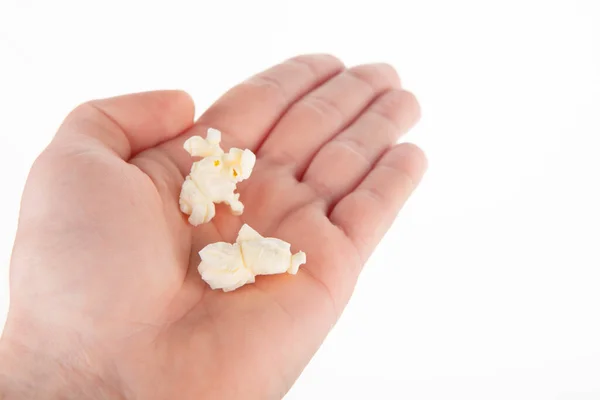 Bild Von Popcorn Hand Weißer Hintergrund — Stockfoto