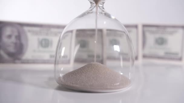 Footage Sand Clock Money — Stock Video