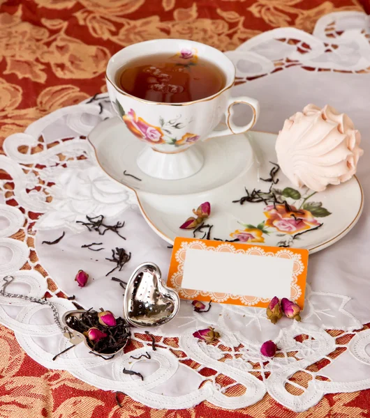 Ora del tè con dessert — Foto Stock