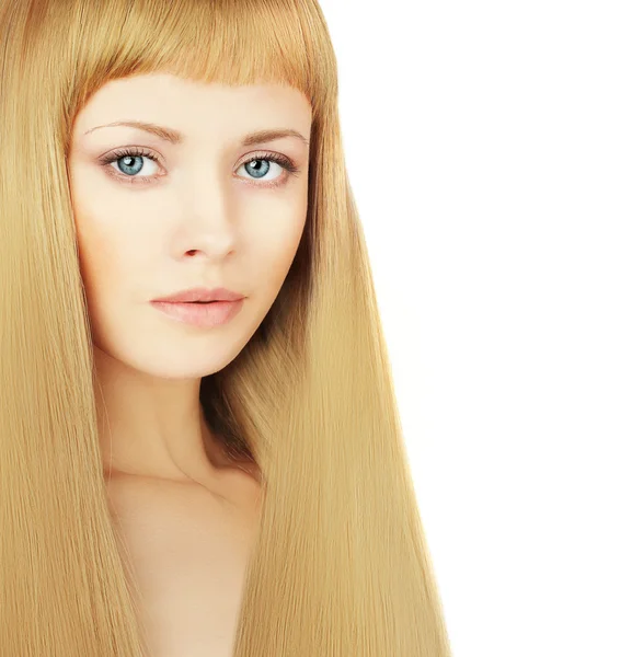 Kvinna med vackra blonda hår — Stockfoto