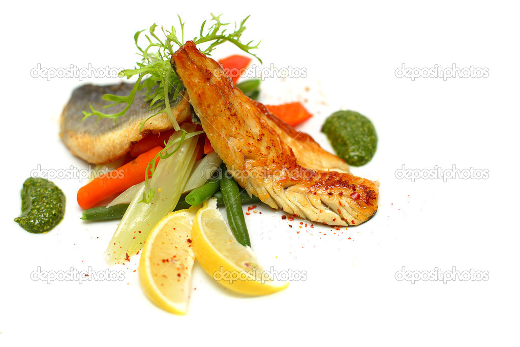 White fish with vegetable