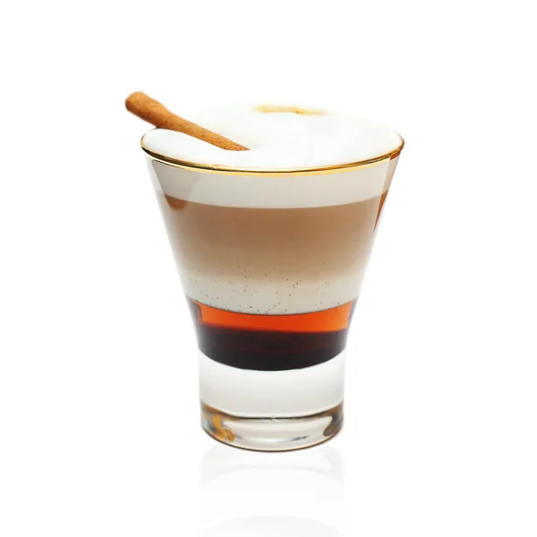 Kaffe cocktailglas med kanel — Stockfoto