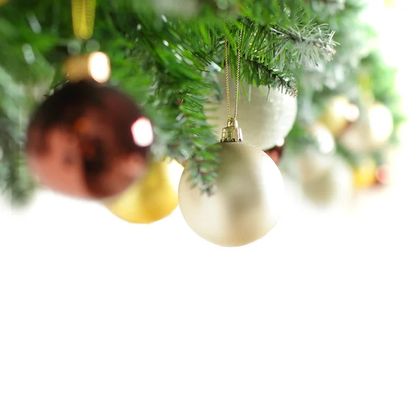 Bordo natalizio con albero di Natale (profondità di campo poco profonda ) — Foto Stock