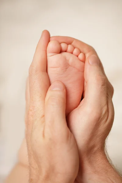 Piedi neonati nelle mani del padre — Foto Stock