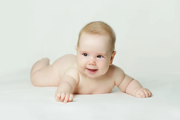 Laughing newborn — Stock Photo, Image