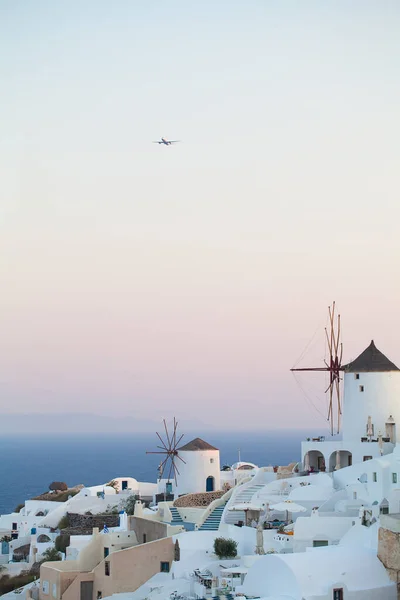 Oia Town Santorini Island Greece Incredibly Romantic Sunrise Santorini Oia — Stock Photo, Image