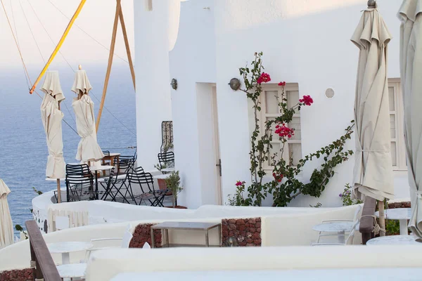 White Architecture Santorini Island Greece Beautiful Summer Landscape Sea View — Stock Photo, Image