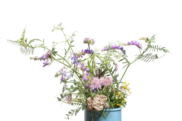 Wild Flowers Bouquet Isolated White — Stock Photo, Image