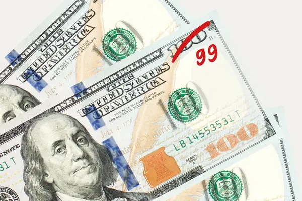 Inflação Notas 100 Dólares Americanos — Fotografia de Stock