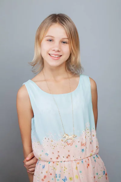 Attractive Little Girl Studio Portrait — Stock Photo, Image