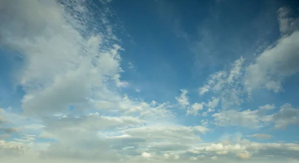 Sky horizon. The blue sky and white soft clouds environment background.