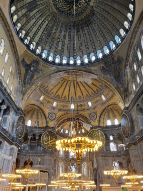 İstanbul, Türkiye 'de Ayasofya' nın güzel iç kesimi