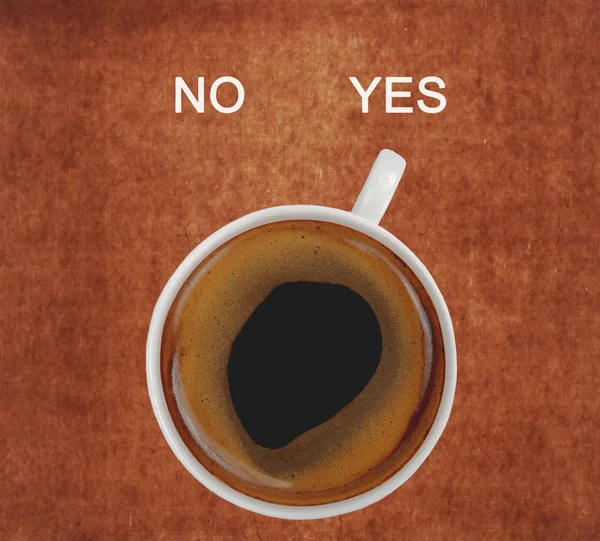 Cup of coffee showing yes — Stock Photo, Image