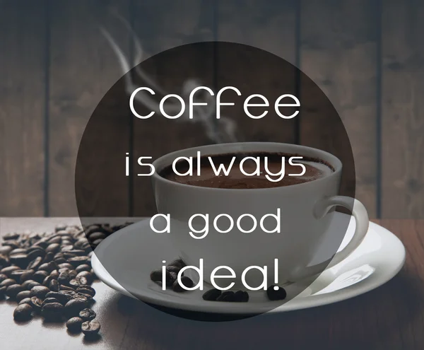 quote on coffee photo background