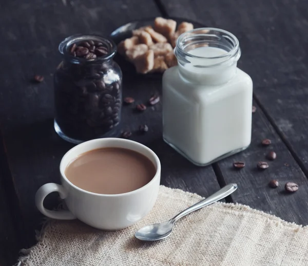 Koffie en melk — Stockfoto